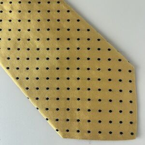 Brooks Brothers USA Made‎ Neck Tie Yellow Blue Polka Dot 59" X 3 1/4"